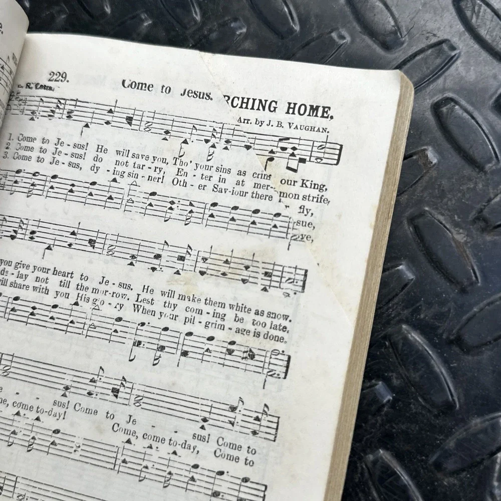 Antique 1925 Church Hymnal‎ Shaped Note Vintage Primitive Farmhouse Decor